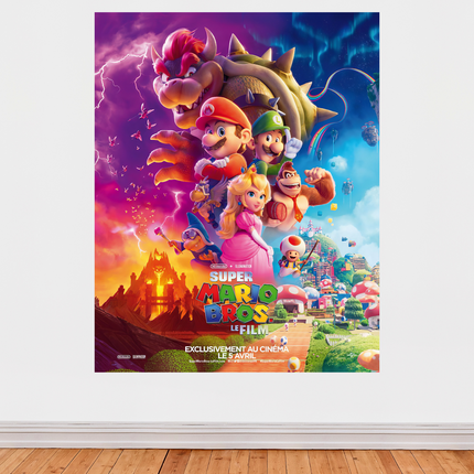 Affiche « Super Mario Bros – Le Film » (2023) – Univers Nintendo en couleurs éclatantes