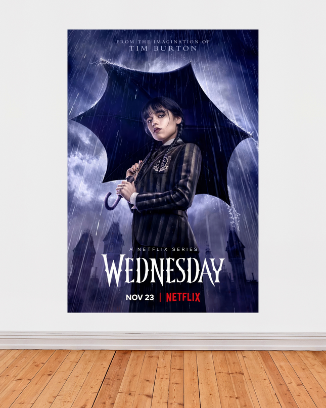 Affiche « Wednesday » – Série Netflix par Tim Burton (2022