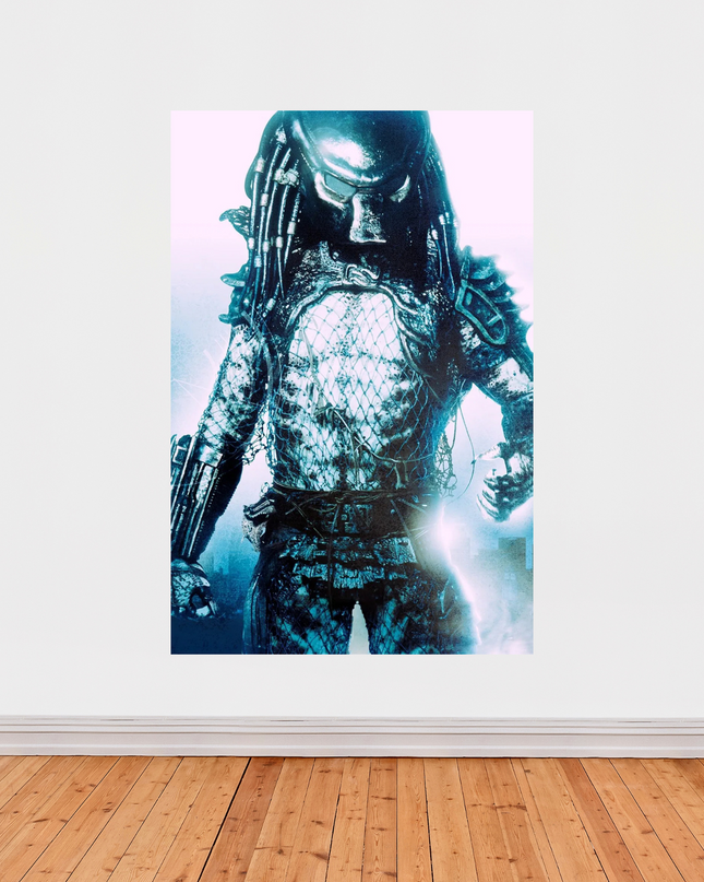 « Predator » – Affiche cinéma science-fiction culte (1987) – Édition bleutée
