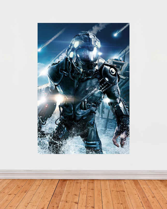 « Invasion Tactique » – Affiche futuriste de soldat cybernétique