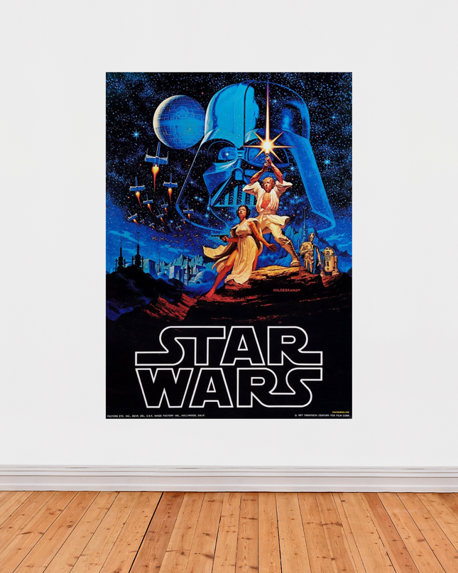 « Star Wars » (1977) – Affiche originale style Hildebrandt