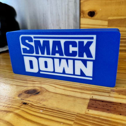 Lampe WWE SmackDown - Ancien Logo Lightbox 3D LED | Design Bleu & Blanc | USB