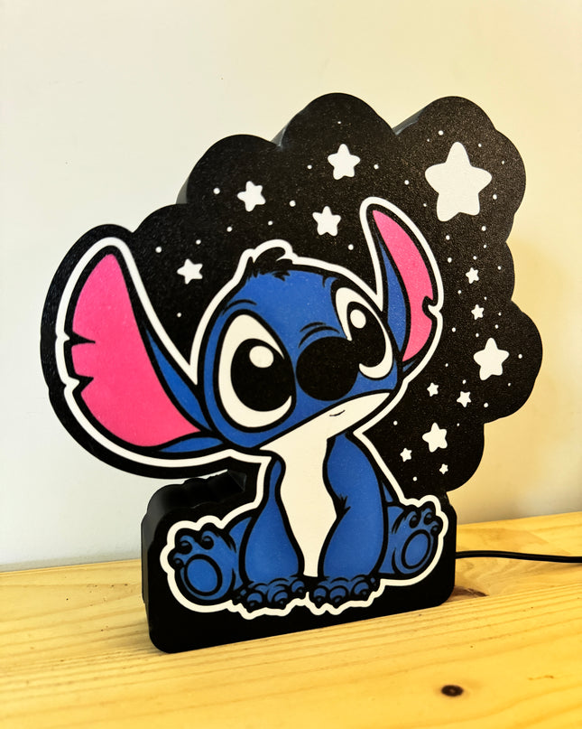 Lampe LED Stitch avec étoiles blanches
