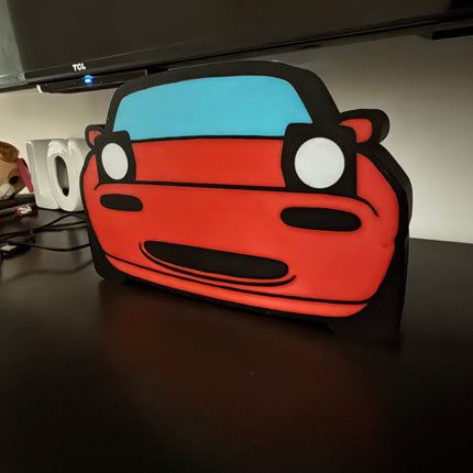 Lampe Mazda - Lightbox 3D LED | Design Noir, Rouge, Blanc & Bleu | USB