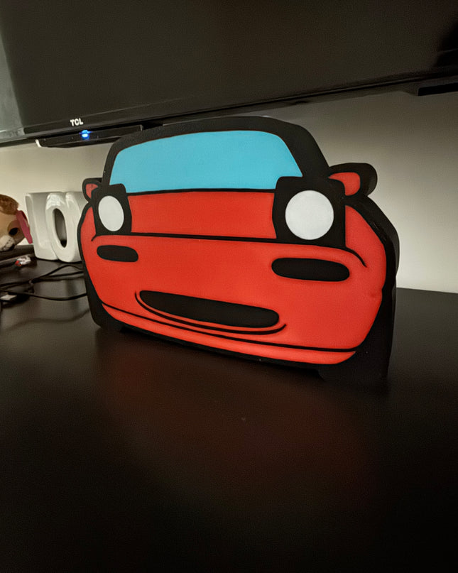 Lampe Mazda - Lightbox 3D LED | Design Noir, Rouge, Blanc & Bleu | USB