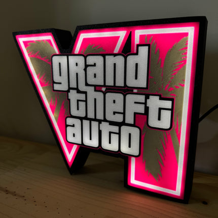 lampe LED gamer noire et blanche inspirée de GTA
