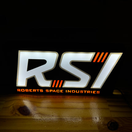 Lightbox 3D LED orange et blanc
