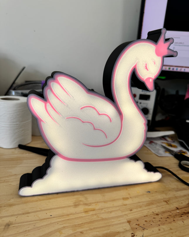 lampe cygne élégant en lumière
