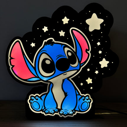Lightbox 3D Stitch ciel étoilé
