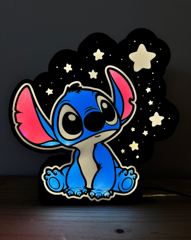 Lightbox 3D Stitch ciel étoilé
