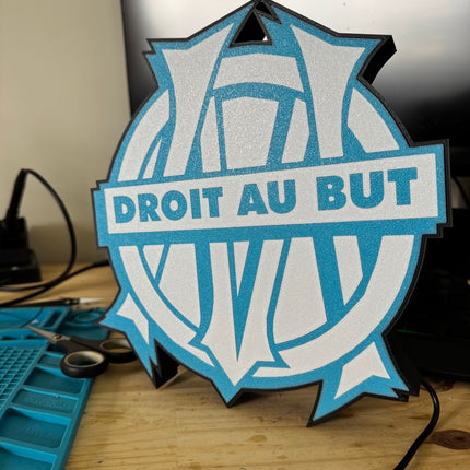 objet 3D en PLA aux couleurs de l’OM
