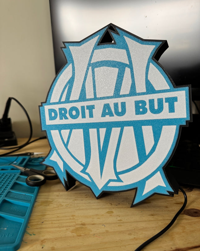 objet 3D en PLA aux couleurs de l’OM
