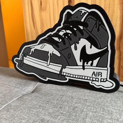Lampe Air Jordan - Lightbox 3D LED | Design Noir, Gris & Blanc | USB