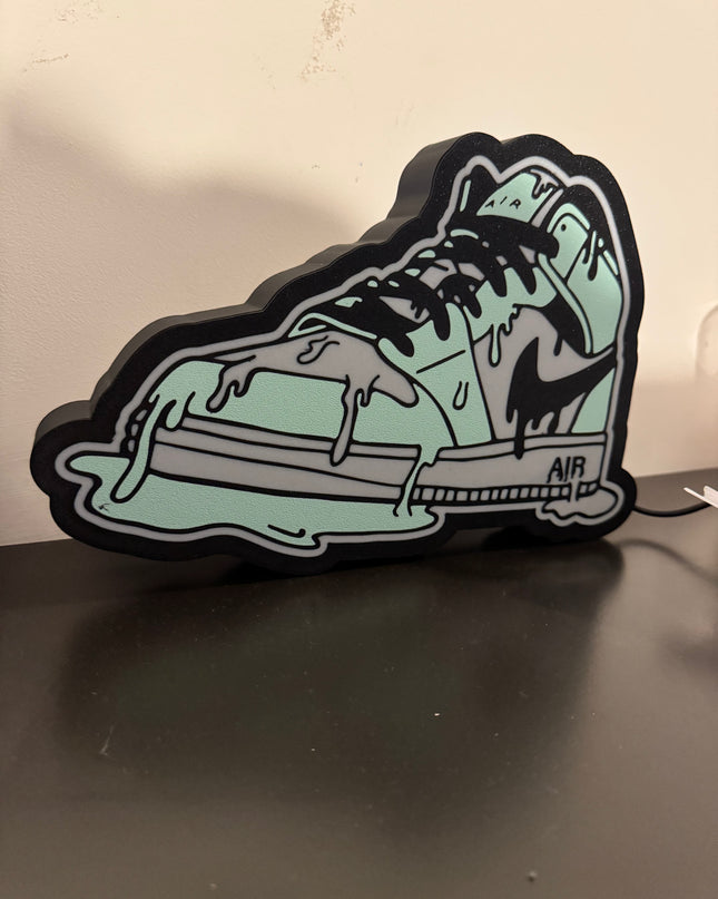 Lampe Air Jordan - Lightbox 3D LED | Design Noir, Blanc & Vert | USB