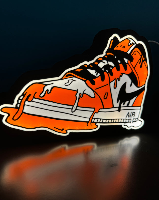 Lampe Air Jordan - Lightbox 3D LED | Design Noir, Rouge & Blanc | USB