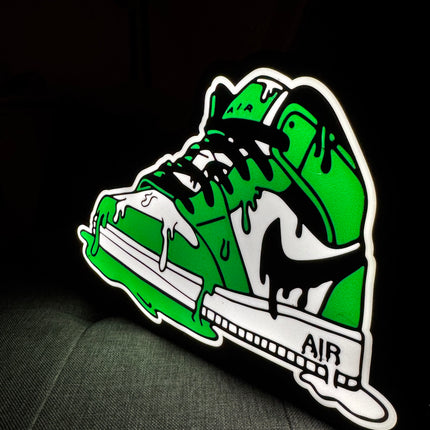Lampe Air Jordan - Lightbox 3D LED | Design Noir, Blanc & Vert | USB