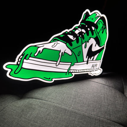 Lampe Air Jordan - Lightbox 3D LED | Design Noir, Blanc & Vert | USB