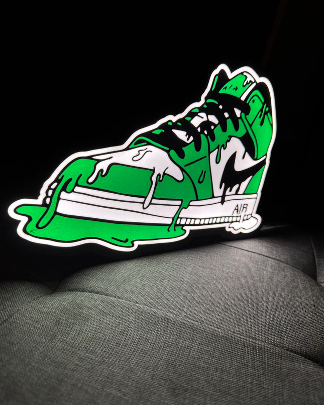 Lampe Air Jordan - Lightbox 3D LED | Design Noir, Blanc & Vert | USB