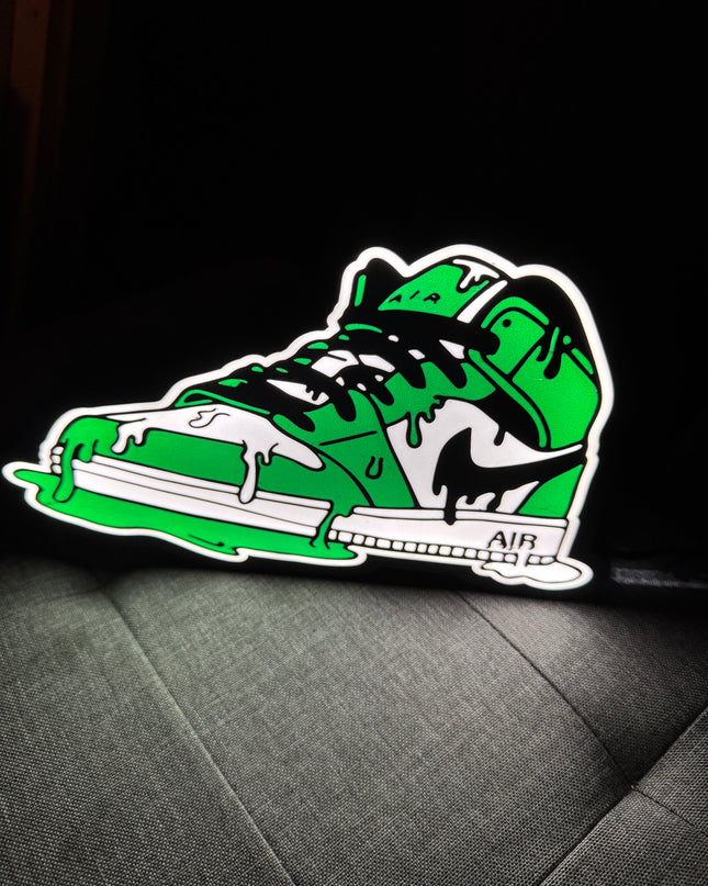 Lampe Air Jordan - Lightbox 3D LED | Design Noir, Blanc & Vert | USB