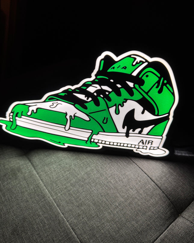 Lampe Air Jordan - Lightbox 3D LED | Design Noir, Blanc & Vert | USB