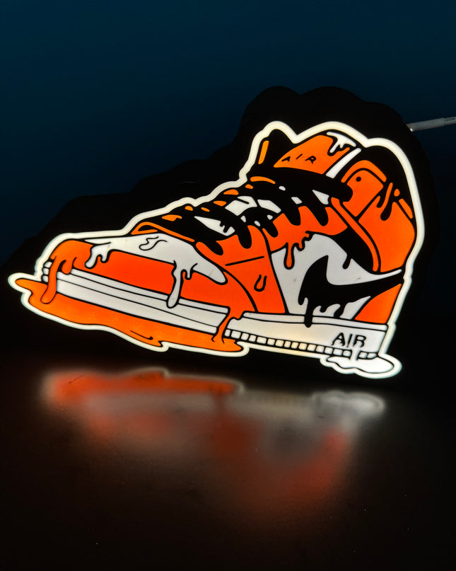 Lampe Air Jordan - Lightbox 3D LED | Design Noir, Rouge & Blanc | USB