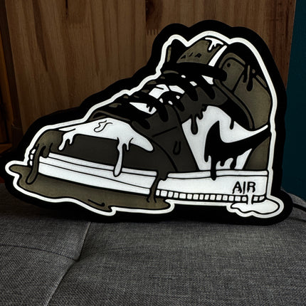 Lampe Air Jordan - Lightbox 3D LED | Design Noir, Gris & Blanc | USB