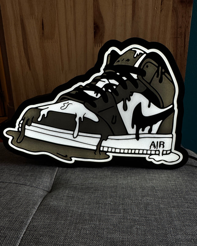 Lampe Air Jordan - Lightbox 3D LED | Design Noir, Gris & Blanc | USB