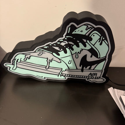Lampe Air Jordan - Lightbox 3D LED | Design Noir, Blanc & Vert | USB