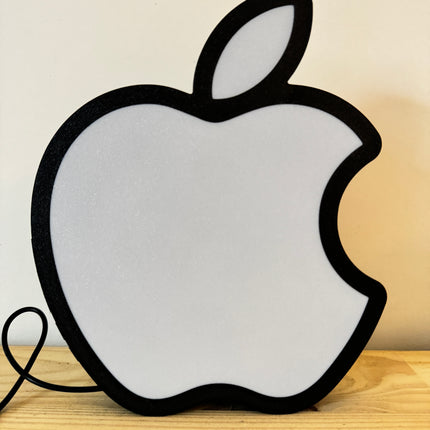 Lampe Apple - Lightbox 3D LED | Design Minimaliste Noir & Blanc | USB