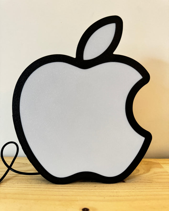 Lampe Apple - Lightbox 3D LED | Design Minimaliste Noir & Blanc | USB