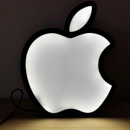 Lampe Apple - Lightbox 3D LED | Design Minimaliste Noir & Blanc | USB