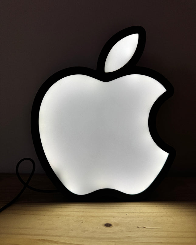 Lampe Apple - Lightbox 3D LED | Design Minimaliste Noir & Blanc | USB