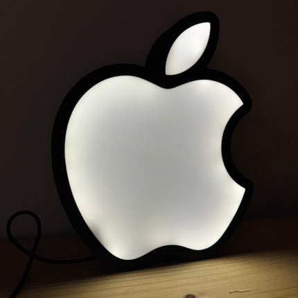 Lampe Apple - Lightbox 3D LED | Design Minimaliste Noir & Blanc | USB