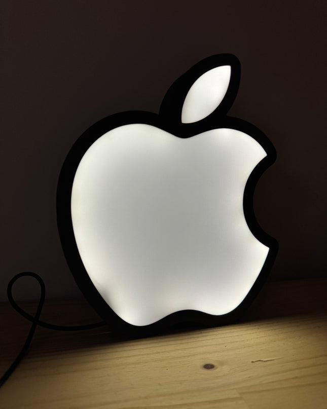 Lampe Apple - Lightbox 3D LED | Design Minimaliste Noir & Blanc | USB