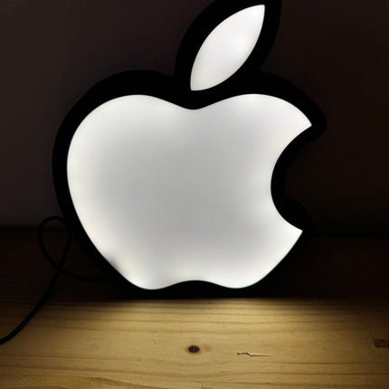 Lampe Apple - Lightbox 3D LED | Design Minimaliste Noir & Blanc | USB