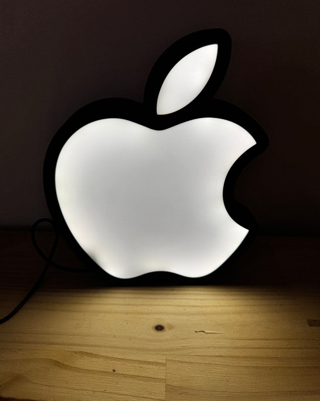 Lampe Apple - Lightbox 3D LED | Design Minimaliste Noir & Blanc | USB