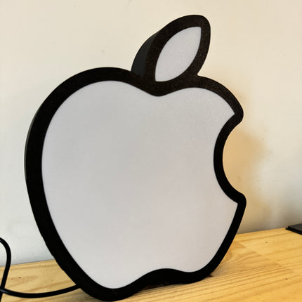 Lampe Apple - Lightbox 3D LED | Design Minimaliste Noir & Blanc | USB
