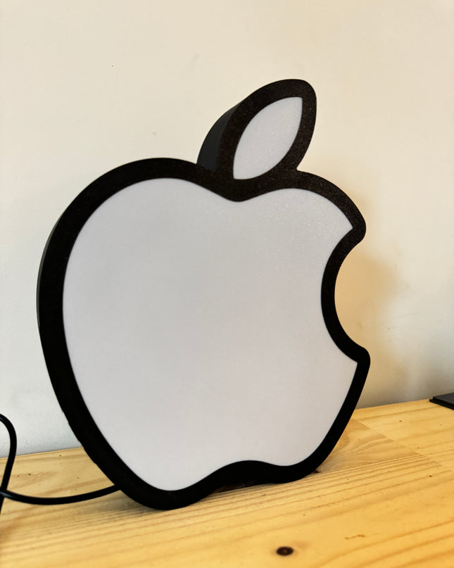 Lampe Apple - Lightbox 3D LED | Design Minimaliste Noir & Blanc | USB
