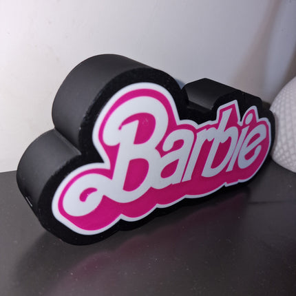 Lampe Barbie - Lightbox 3D LED | Design Noir, Rose & Blanc | USB