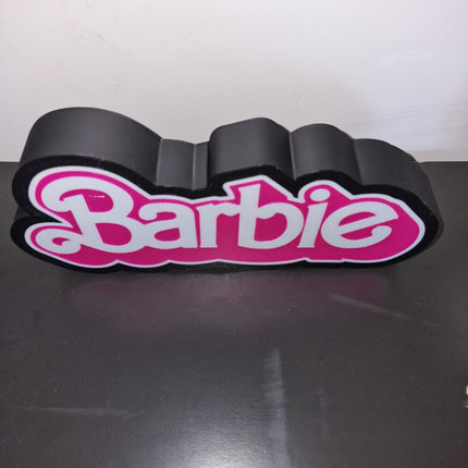 Lampe Barbie - Lightbox 3D LED | Design Noir, Rose & Blanc | USB