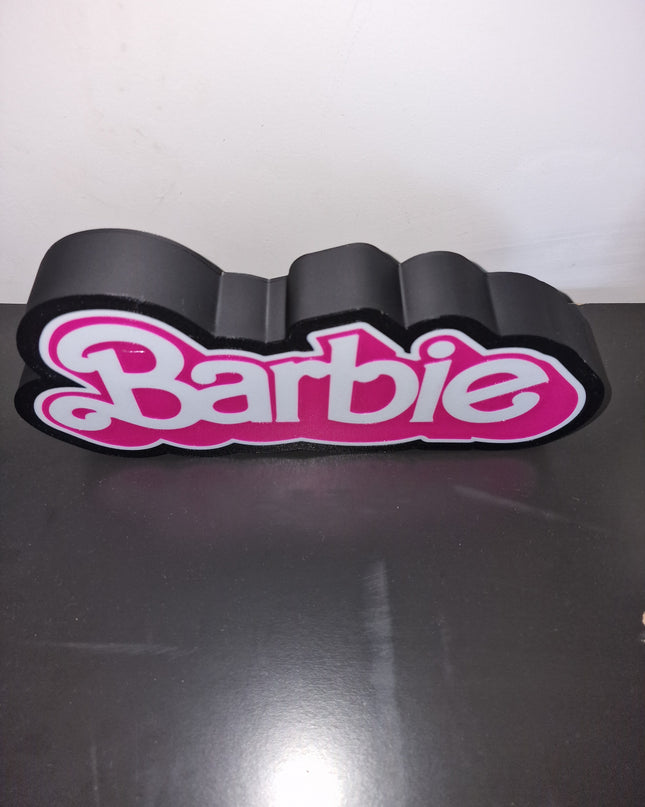 Lampe Barbie - Lightbox 3D LED | Design Noir, Rose & Blanc | USB