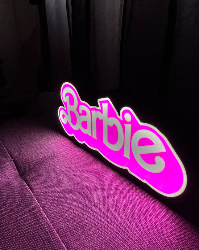 Lampe Barbie - Lightbox 3D LED | Design Noir, Rose & Blanc | USB