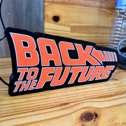 Lampe Back to the Future - Lightbox 3D LED | Design Noir, Orange & Blanc | USB