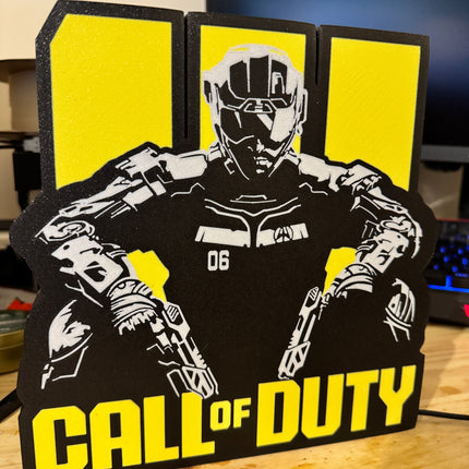 Lampe Call of Duty - Lightbox 3D LED | Design Noir, Jaune & Blanc | USB