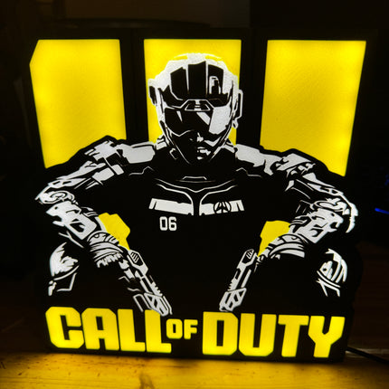Lampe Call of Duty - Lightbox 3D LED | Design Noir, Jaune & Blanc | USB