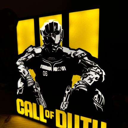Lampe Call of Duty - Lightbox 3D LED | Design Noir, Jaune & Blanc | USB