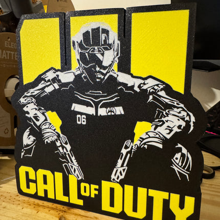 Lampe Call of Duty - Lightbox 3D LED | Design Noir, Jaune & Blanc | USB
