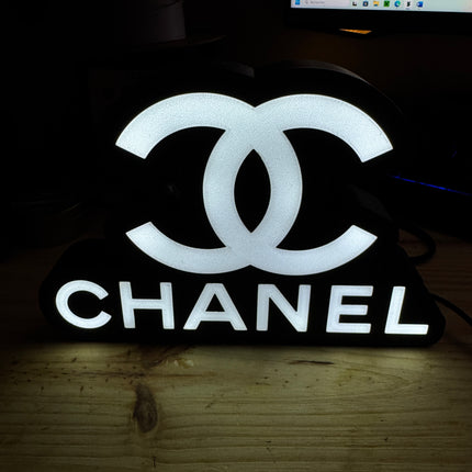 Lampe Chanel - Lightbox 3D LED | Design Élégant Noir & Blanc | USB