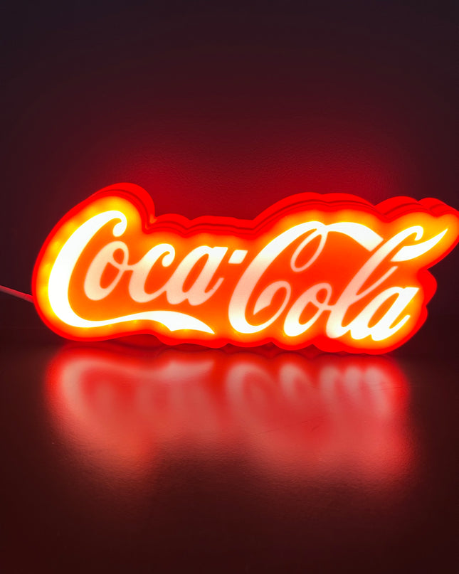 Lampe Coca-Cola - Lightbox 3D LED | Design Rouge & Blanc | USB