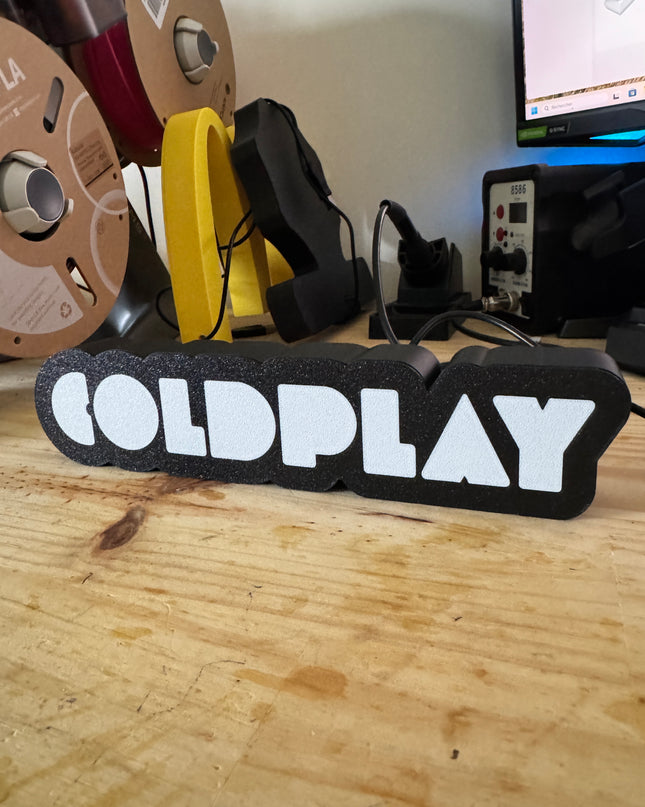 Lampe Coldplay - Lightbox 3D LED | Design Noir & Blanc | USB